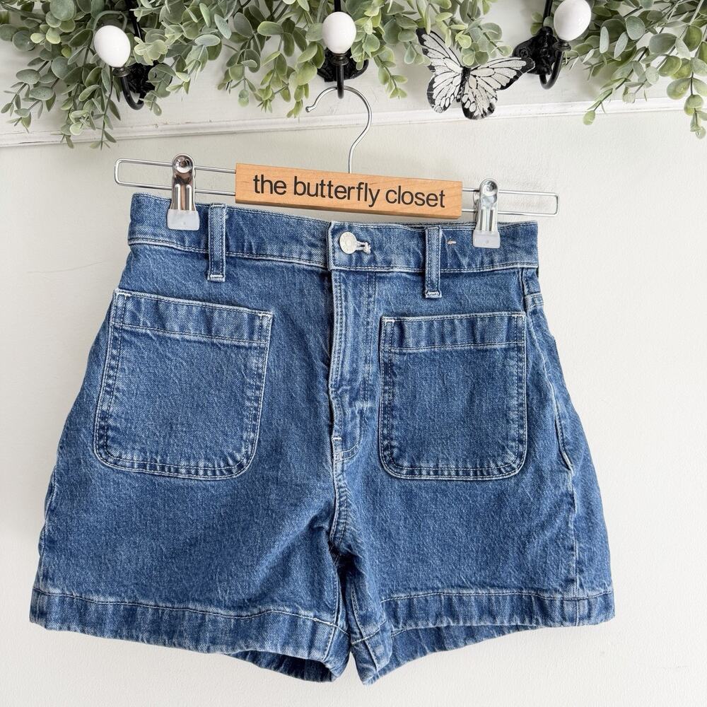 Madewell The High Rise Sailor Denim Shorts Size 24 U5690